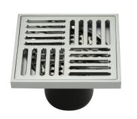 Трап латунный хром 100*100 выход 50мм вертик. крышка с уникал.слив.вод